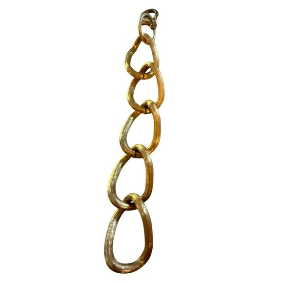 Vintage Classic Gold-Tone Textured Chain Link Bracelet Womens Jewelry - Picture 2 of 3